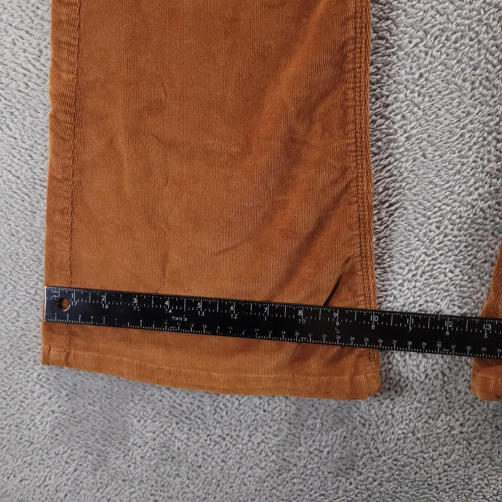 Free People Pants Womens 25 Orange Corduroy Flare Pull On Stretch Boho Hippie